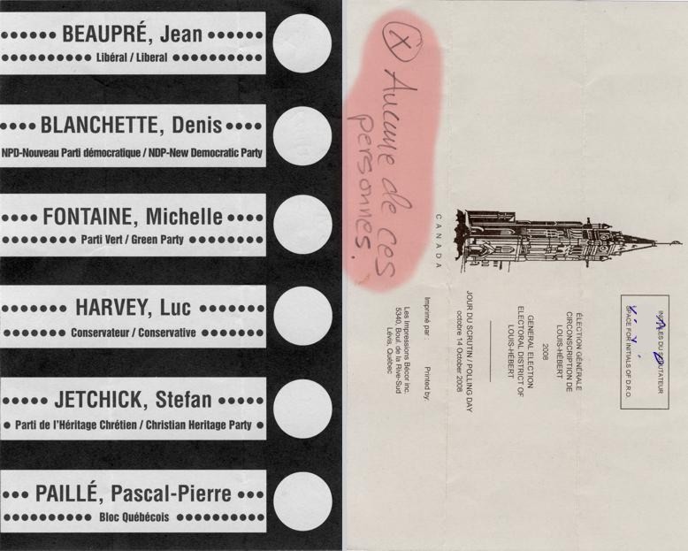 MON vote, Canada, 2008